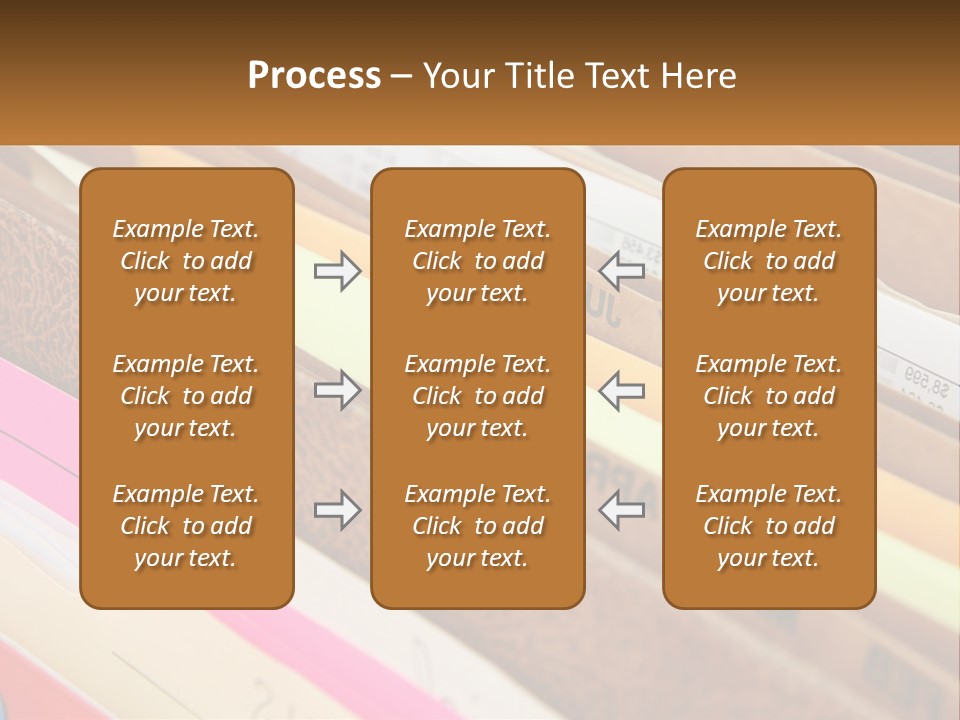File Folders With Name Of Presentation On Them PowerPoint Template