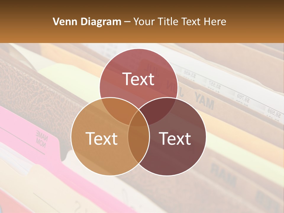 File Folders With Name Of Presentation On Them PowerPoint Template
