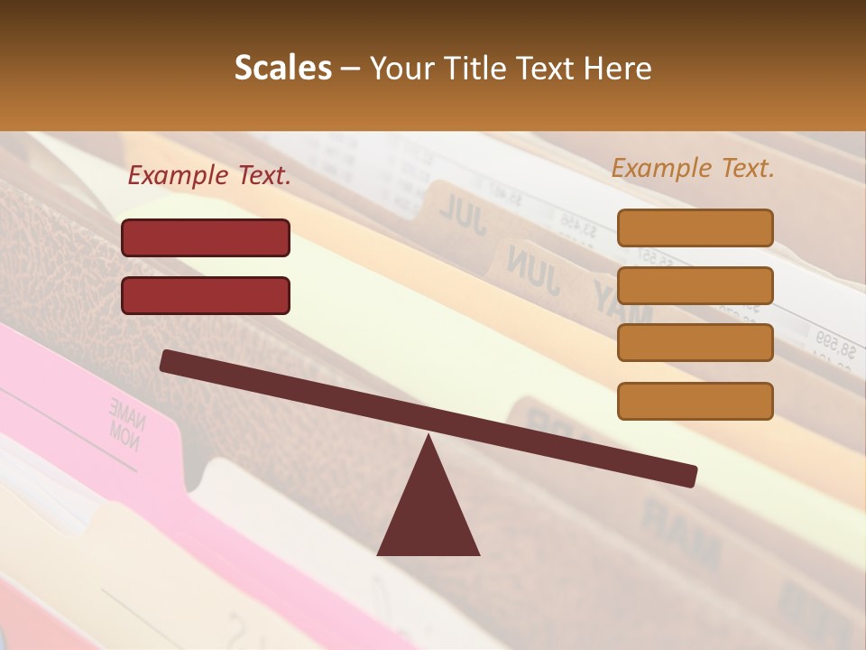 File Folders With Name Of Presentation On Them PowerPoint Template