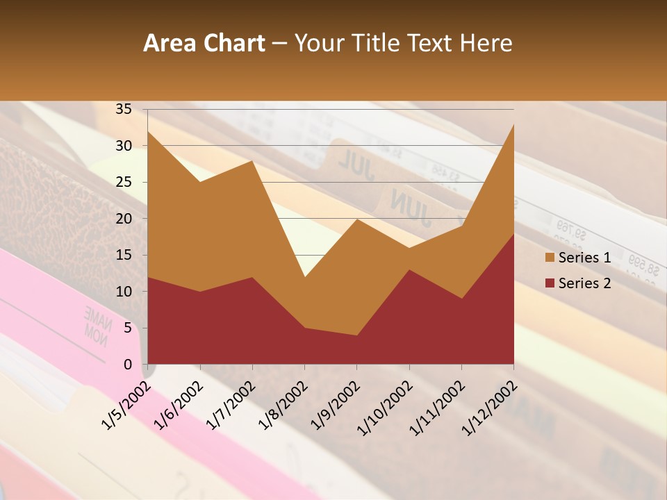 File Folders With Name Of Presentation On Them PowerPoint Template