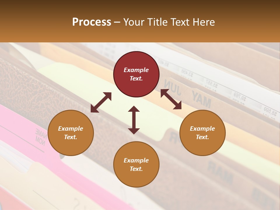 File Folders With Name Of Presentation On Them PowerPoint Template