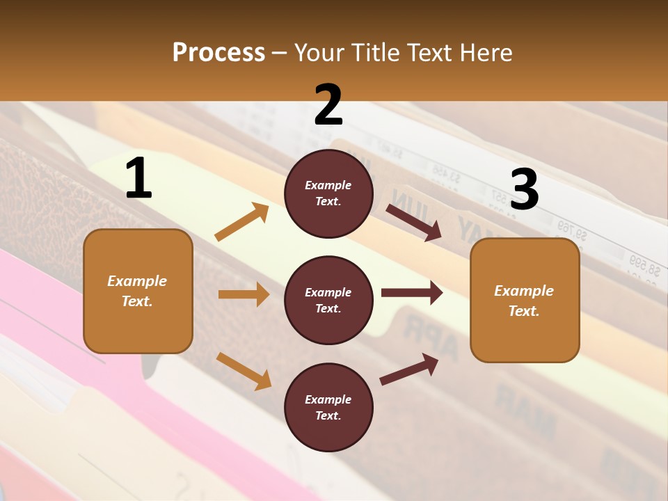 File Folders With Name Of Presentation On Them PowerPoint Template