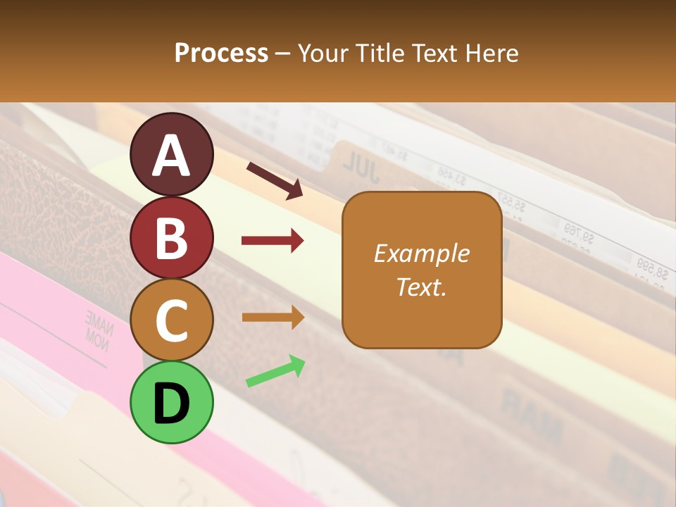 File Folders With Name Of Presentation On Them PowerPoint Template