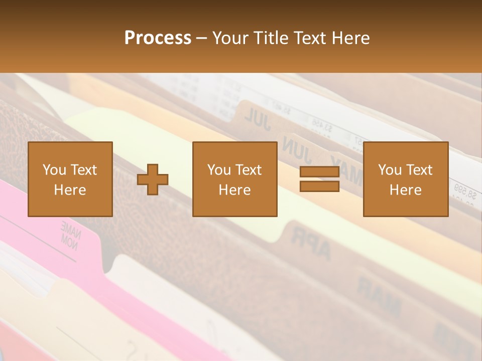 File Folders With Name Of Presentation On Them PowerPoint Template