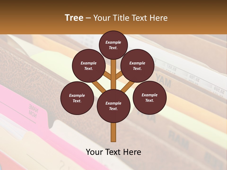File Folders With Name Of Presentation On Them PowerPoint Template