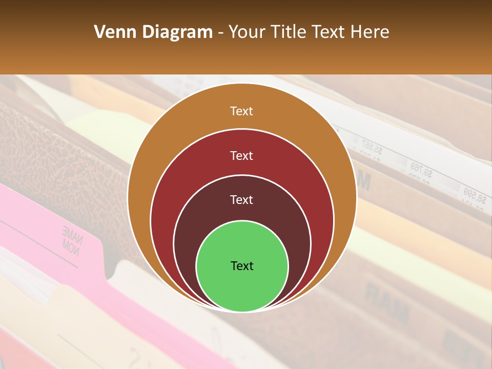 File Folders With Name Of Presentation On Them PowerPoint Template