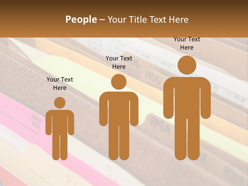 File Folders With Name Of Presentation On Them PowerPoint Template