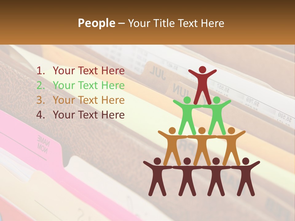 File Folders With Name Of Presentation On Them PowerPoint Template