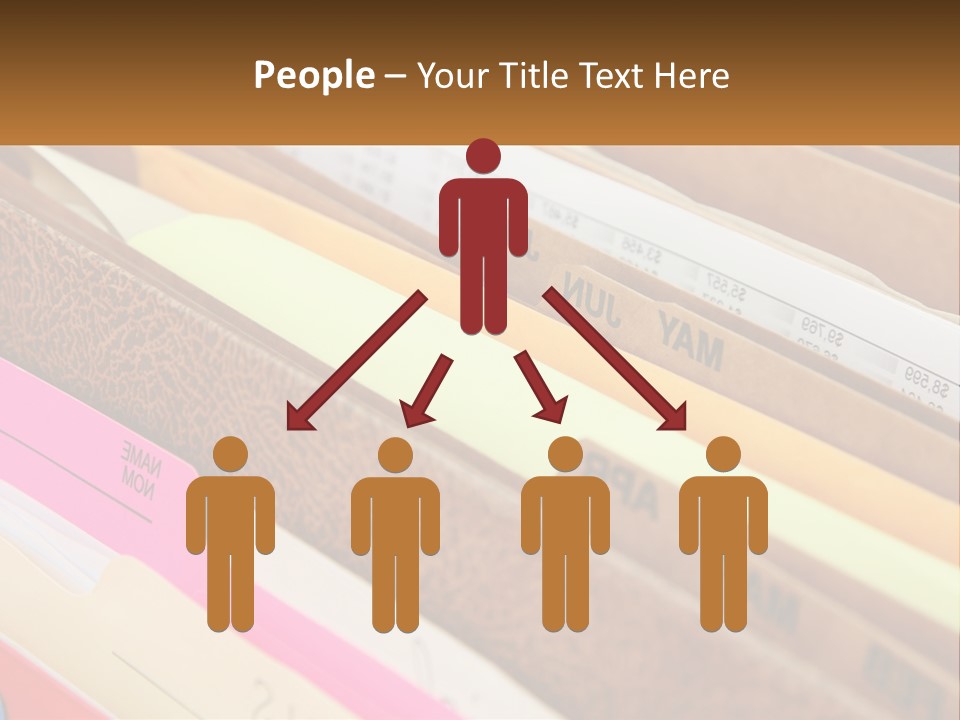 File Folders With Name Of Presentation On Them PowerPoint Template