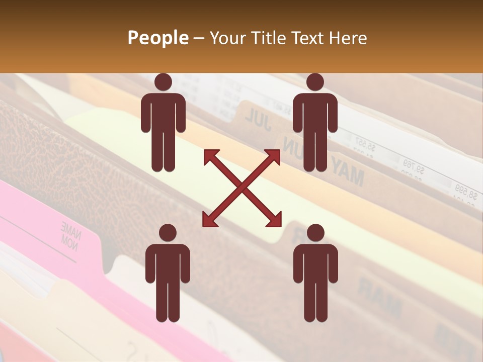 File Folders With Name Of Presentation On Them PowerPoint Template