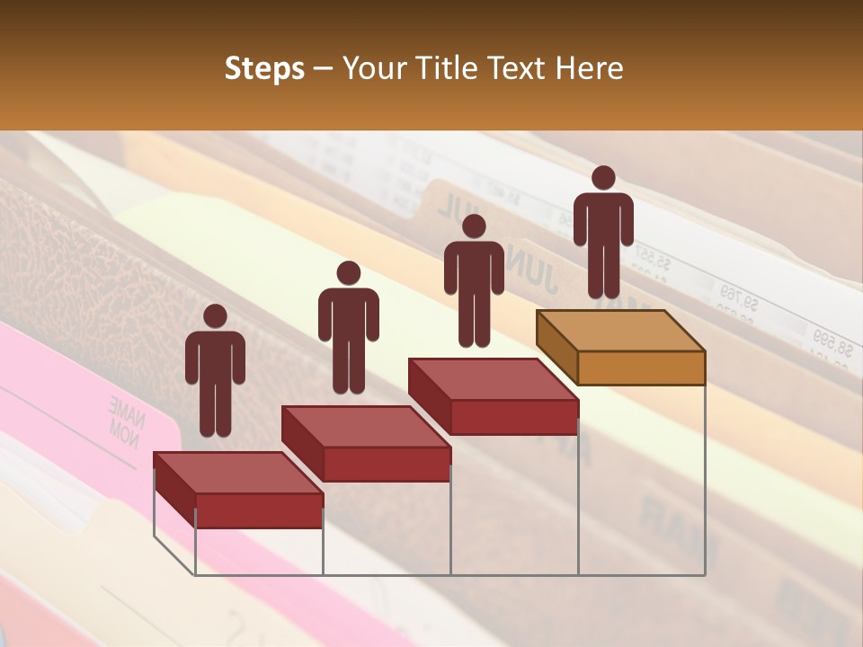 File Folders With Name Of Presentation On Them PowerPoint Template