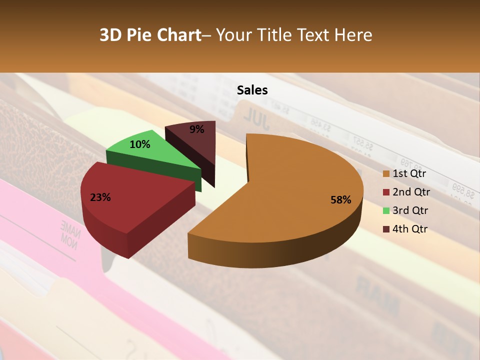 File Folders With Name Of Presentation On Them PowerPoint Template
