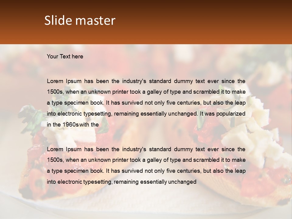 A Close Up Of A Plate Of Food On A Table PowerPoint Template
