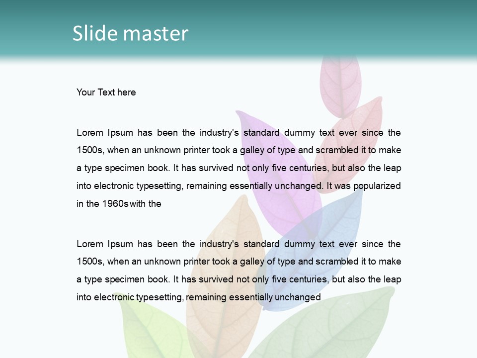 A Colorful Leaf Powerpoint Presentation PowerPoint Template