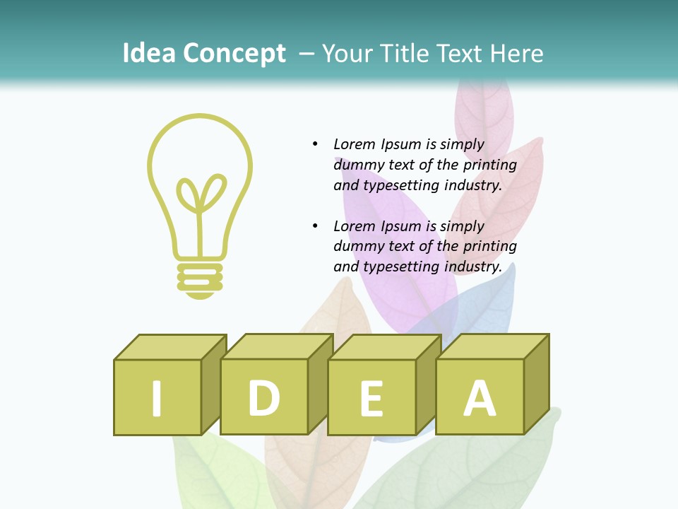 A Colorful Leaf Powerpoint Presentation PowerPoint Template