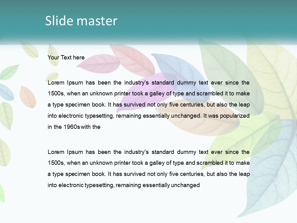 A Colorful Leaf Powerpoint Presentation PowerPoint Template