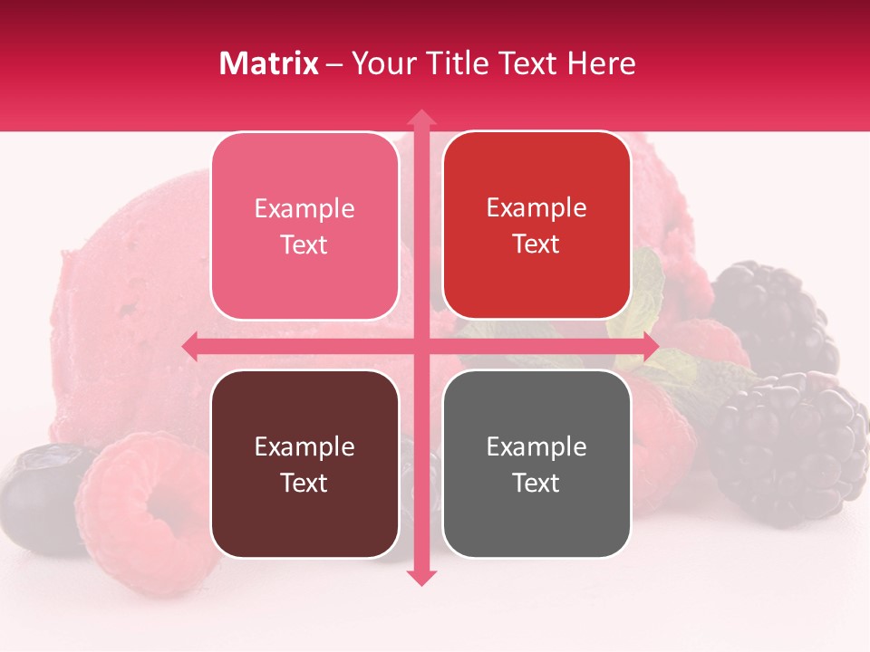 A Scoop Of Ice Cream Surrounded By Berries And Raspberries PowerPoint Template