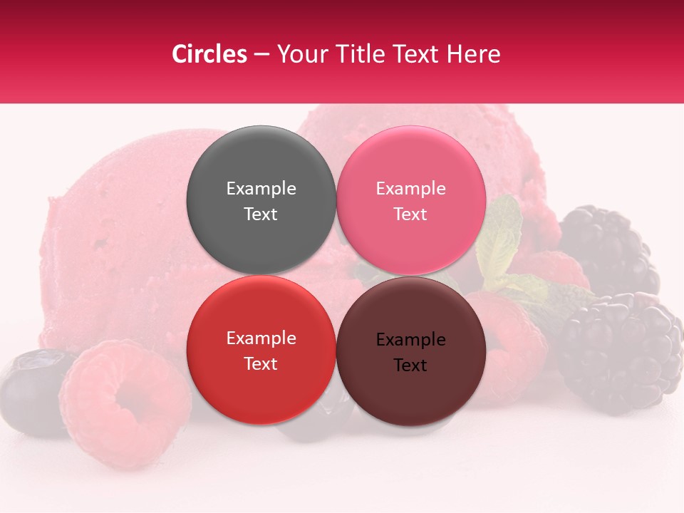 A Scoop Of Ice Cream Surrounded By Berries And Raspberries PowerPoint Template