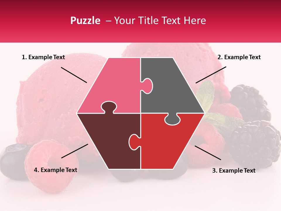 A Scoop Of Ice Cream Surrounded By Berries And Raspberries PowerPoint Template