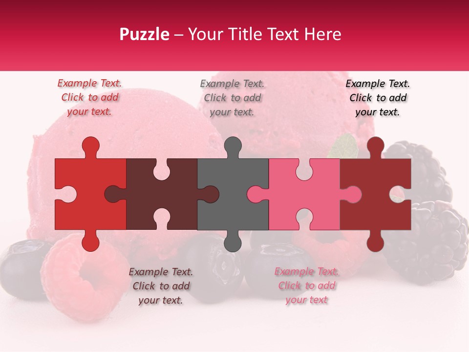 A Scoop Of Ice Cream Surrounded By Berries And Raspberries PowerPoint Template