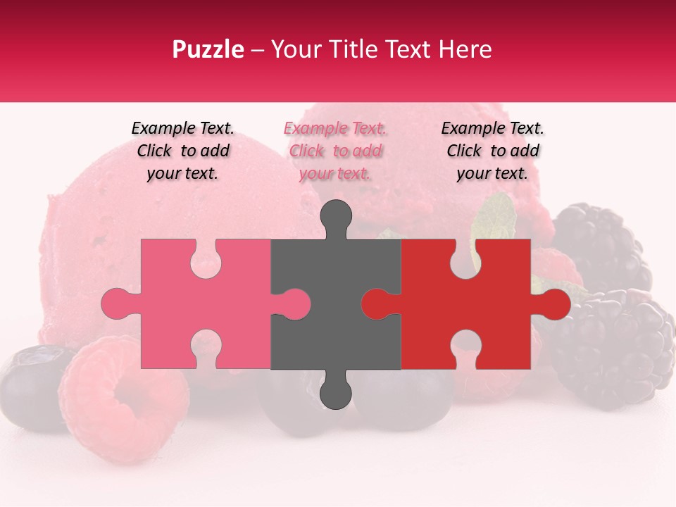 A Scoop Of Ice Cream Surrounded By Berries And Raspberries PowerPoint Template