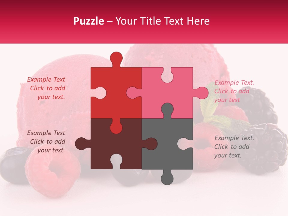 A Scoop Of Ice Cream Surrounded By Berries And Raspberries PowerPoint Template