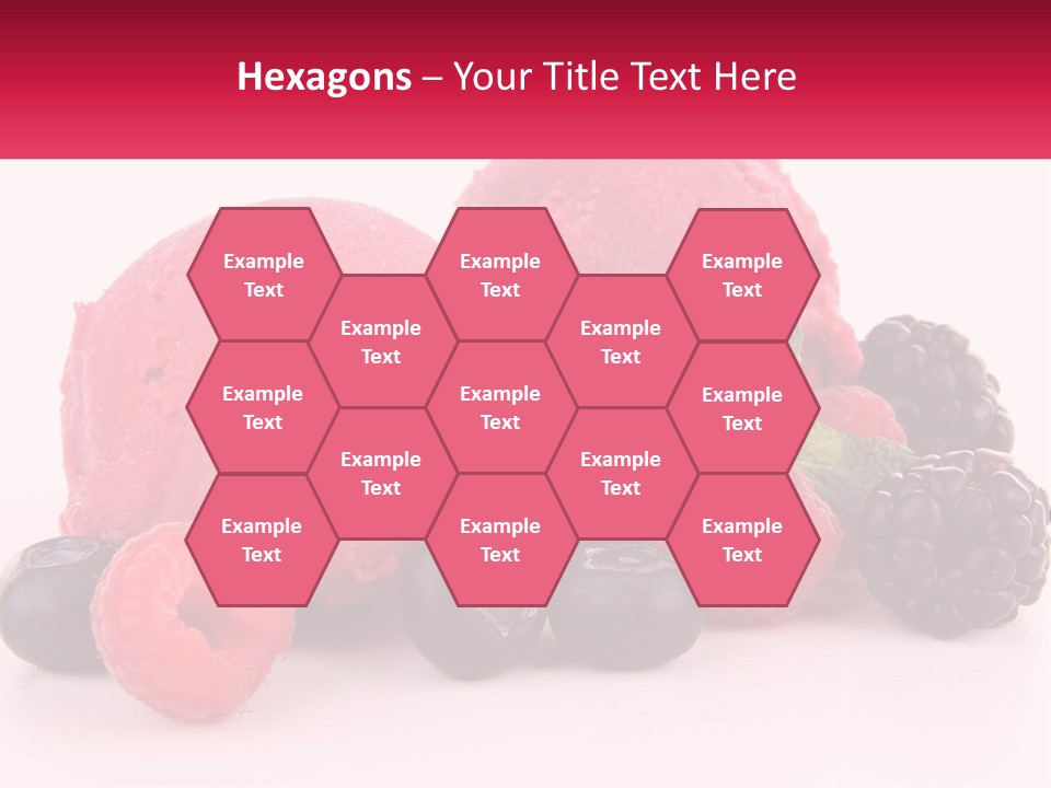 A Scoop Of Ice Cream Surrounded By Berries And Raspberries PowerPoint Template