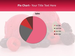 A Scoop Of Ice Cream Surrounded By Berries And Raspberries PowerPoint Template