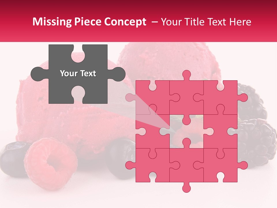 A Scoop Of Ice Cream Surrounded By Berries And Raspberries PowerPoint Template