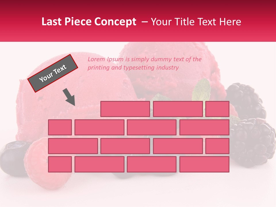 A Scoop Of Ice Cream Surrounded By Berries And Raspberries PowerPoint Template