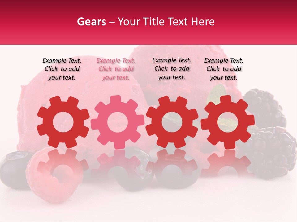 A Scoop Of Ice Cream Surrounded By Berries And Raspberries PowerPoint Template