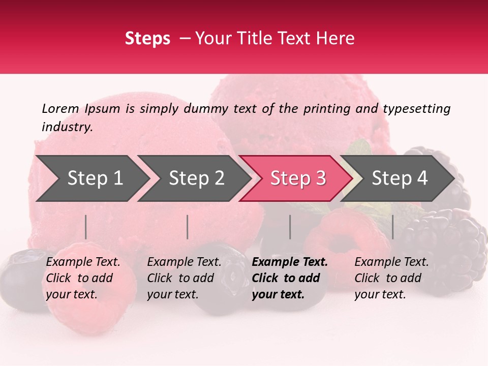 A Scoop Of Ice Cream Surrounded By Berries And Raspberries PowerPoint Template