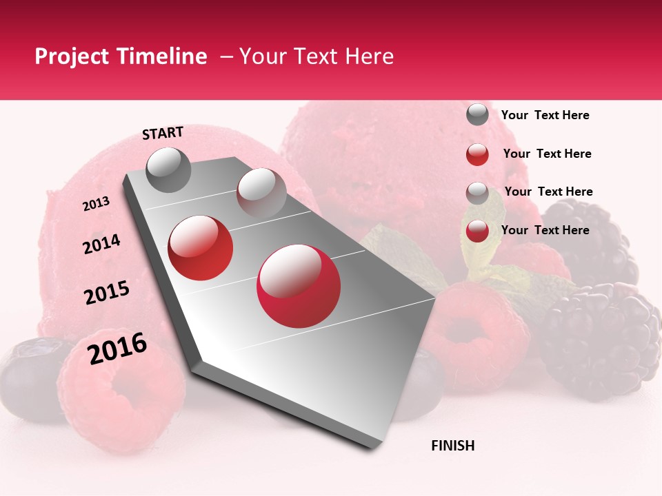 A Scoop Of Ice Cream Surrounded By Berries And Raspberries PowerPoint Template