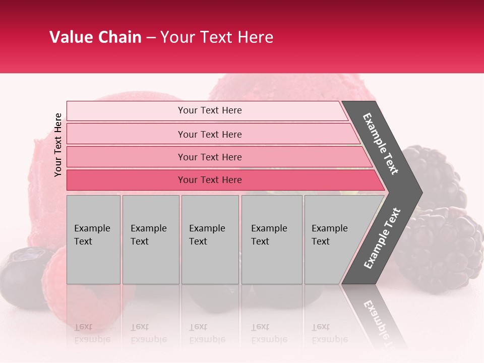A Scoop Of Ice Cream Surrounded By Berries And Raspberries PowerPoint Template