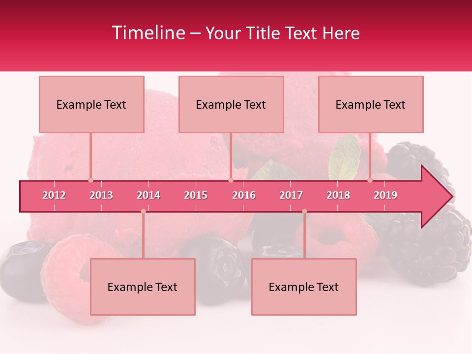 A Scoop Of Ice Cream Surrounded By Berries And Raspberries PowerPoint Template