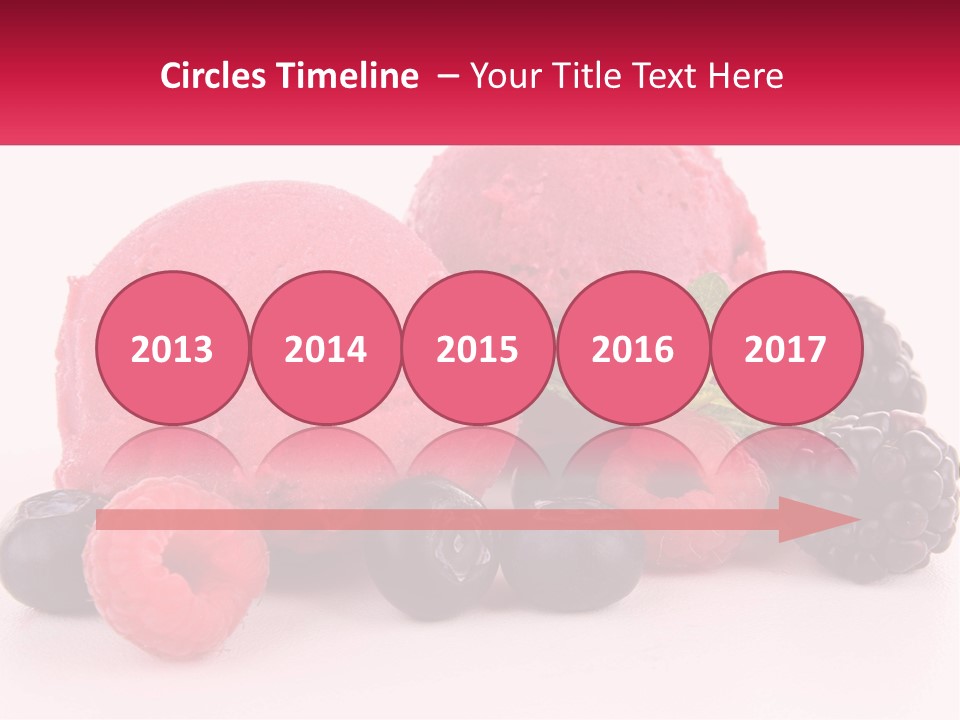 A Scoop Of Ice Cream Surrounded By Berries And Raspberries PowerPoint Template