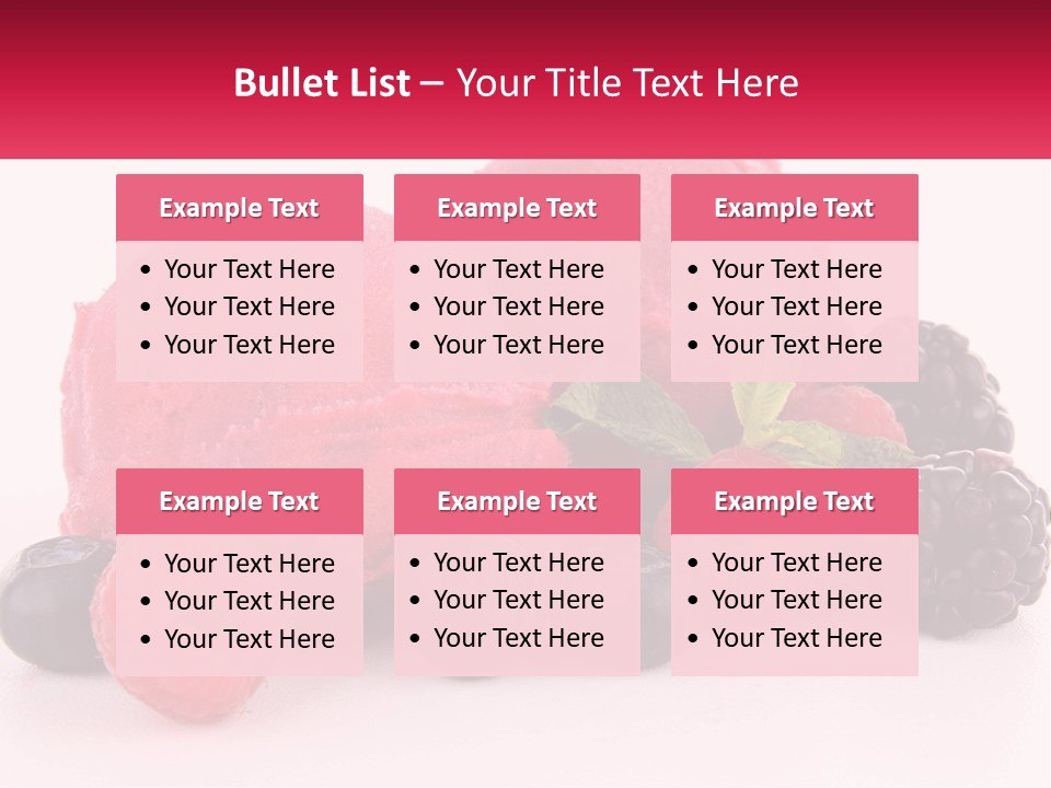 A Scoop Of Ice Cream Surrounded By Berries And Raspberries PowerPoint Template