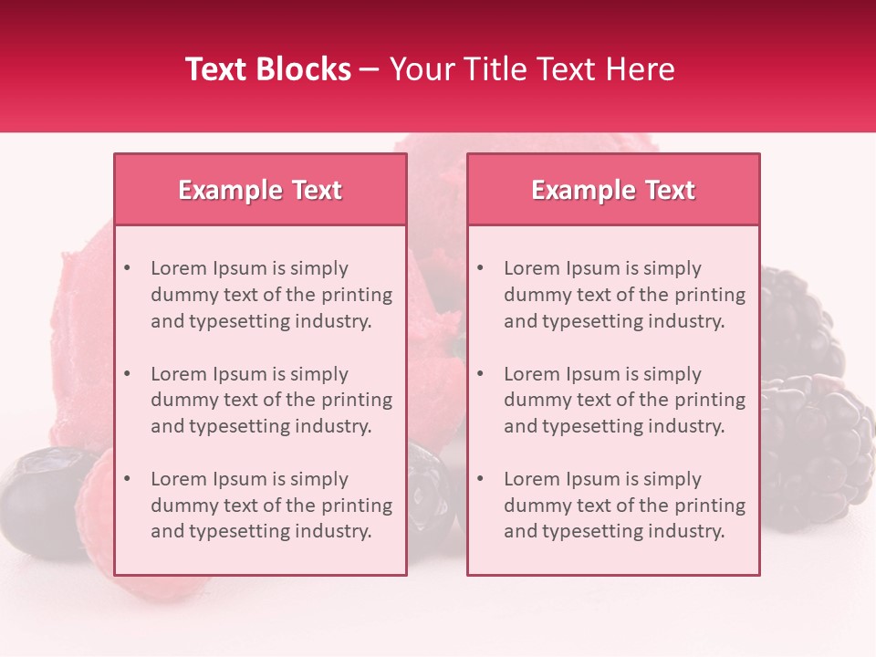 A Scoop Of Ice Cream Surrounded By Berries And Raspberries PowerPoint Template