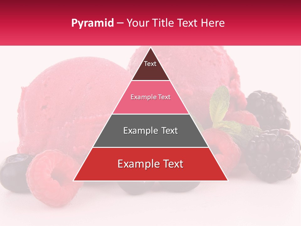 A Scoop Of Ice Cream Surrounded By Berries And Raspberries PowerPoint Template