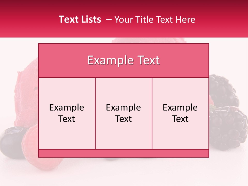 A Scoop Of Ice Cream Surrounded By Berries And Raspberries PowerPoint Template