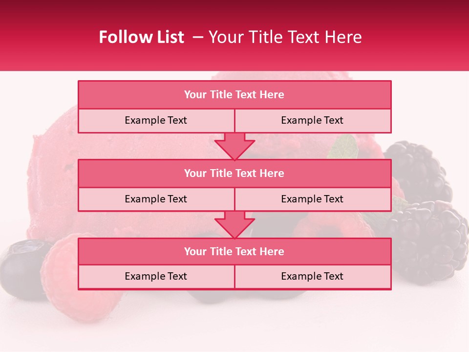 A Scoop Of Ice Cream Surrounded By Berries And Raspberries PowerPoint Template