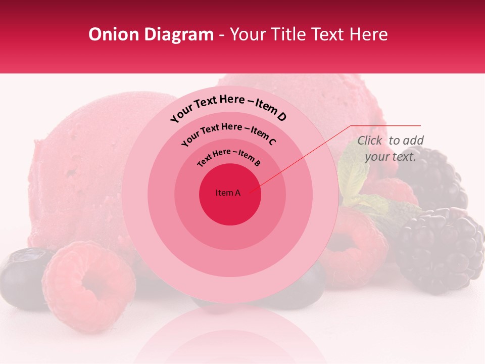 A Scoop Of Ice Cream Surrounded By Berries And Raspberries PowerPoint Template