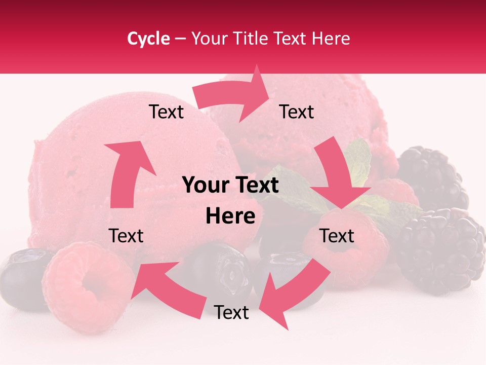 A Scoop Of Ice Cream Surrounded By Berries And Raspberries PowerPoint Template