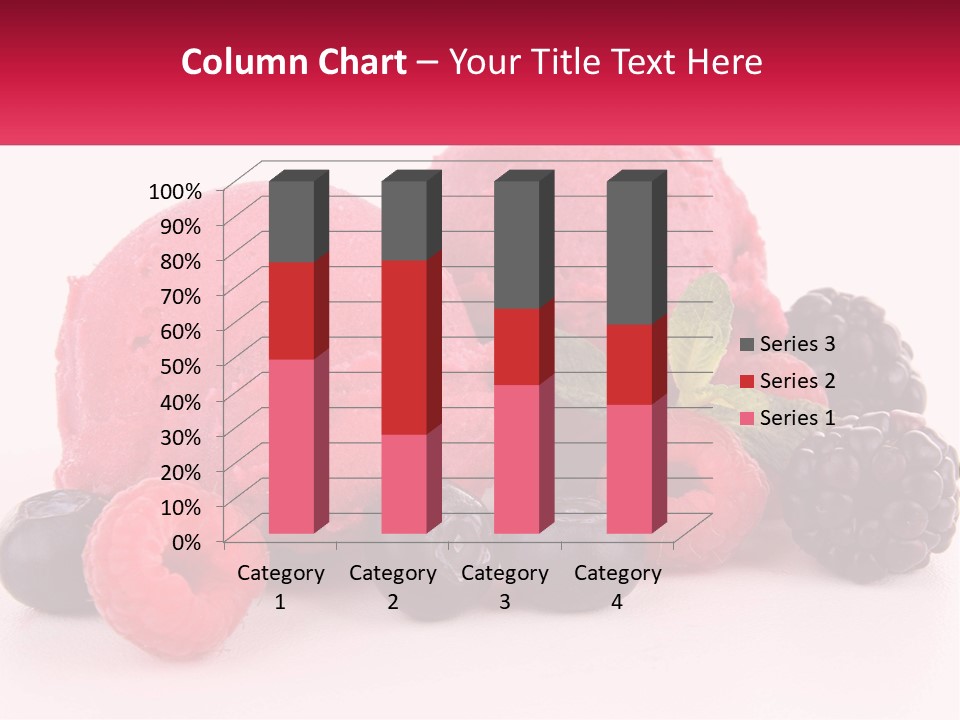 A Scoop Of Ice Cream Surrounded By Berries And Raspberries PowerPoint Template