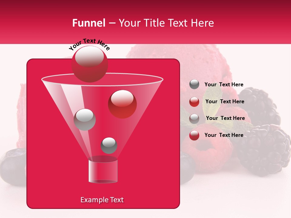 A Scoop Of Ice Cream Surrounded By Berries And Raspberries PowerPoint Template