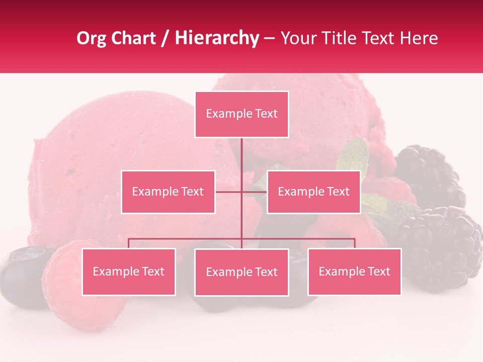 A Scoop Of Ice Cream Surrounded By Berries And Raspberries PowerPoint Template