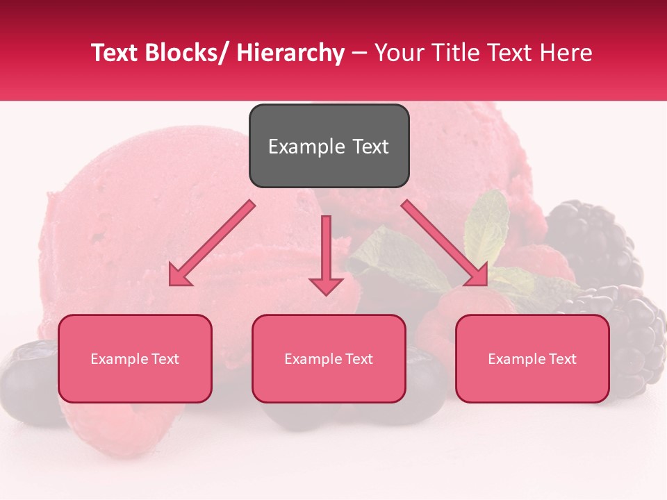A Scoop Of Ice Cream Surrounded By Berries And Raspberries PowerPoint Template