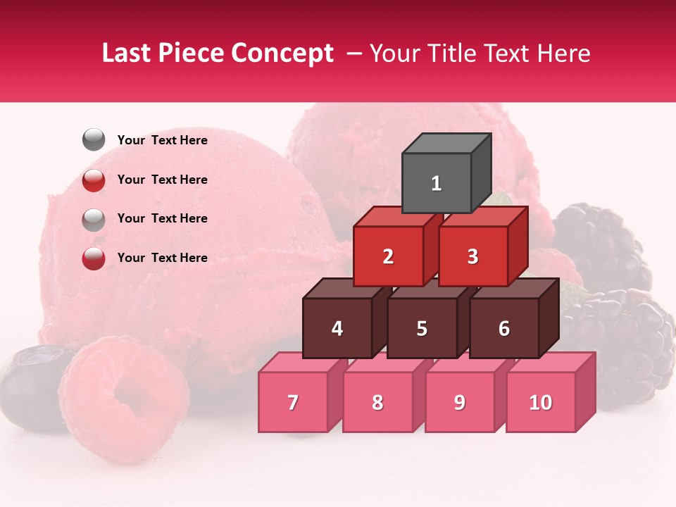 A Scoop Of Ice Cream Surrounded By Berries And Raspberries PowerPoint Template