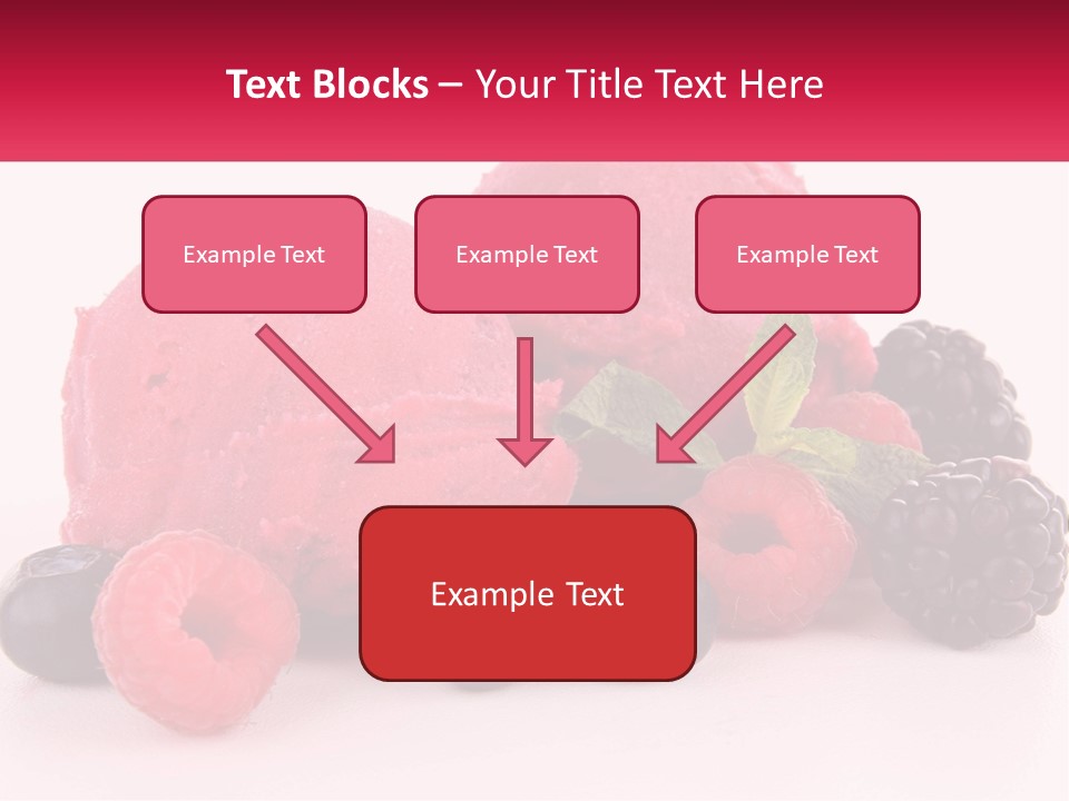 A Scoop Of Ice Cream Surrounded By Berries And Raspberries PowerPoint Template