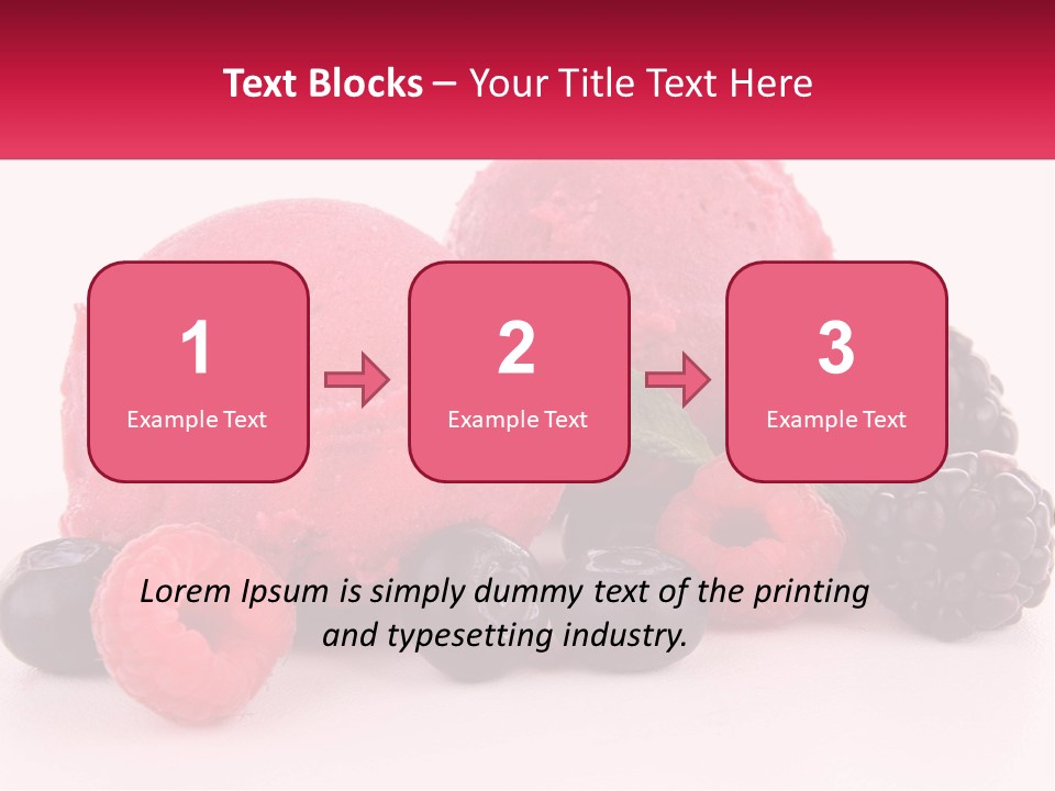 A Scoop Of Ice Cream Surrounded By Berries And Raspberries PowerPoint Template